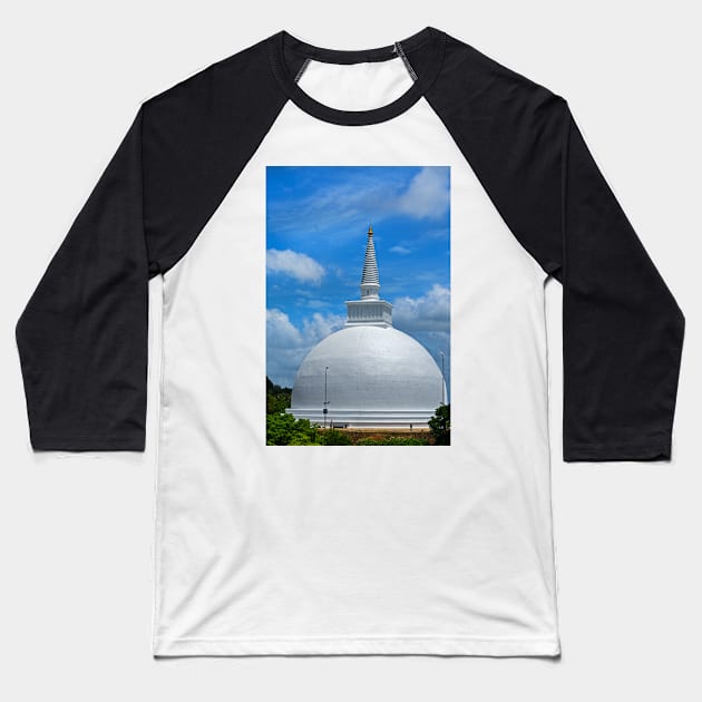 Maha Stupa, Mihintale. Baseball T-Shirt by bulljup